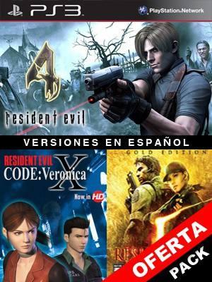 3 juegos en 1 Resident Evil 4 Mas RESIDENT EVIL CODE: Veronica X Mas RESIDENT EVIL 5 GOLD EDITION