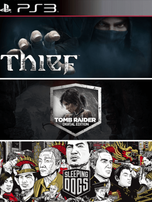 3 juegos en 1 Thief  mas Tomb Raider mas Sleeping Dogs Ps3